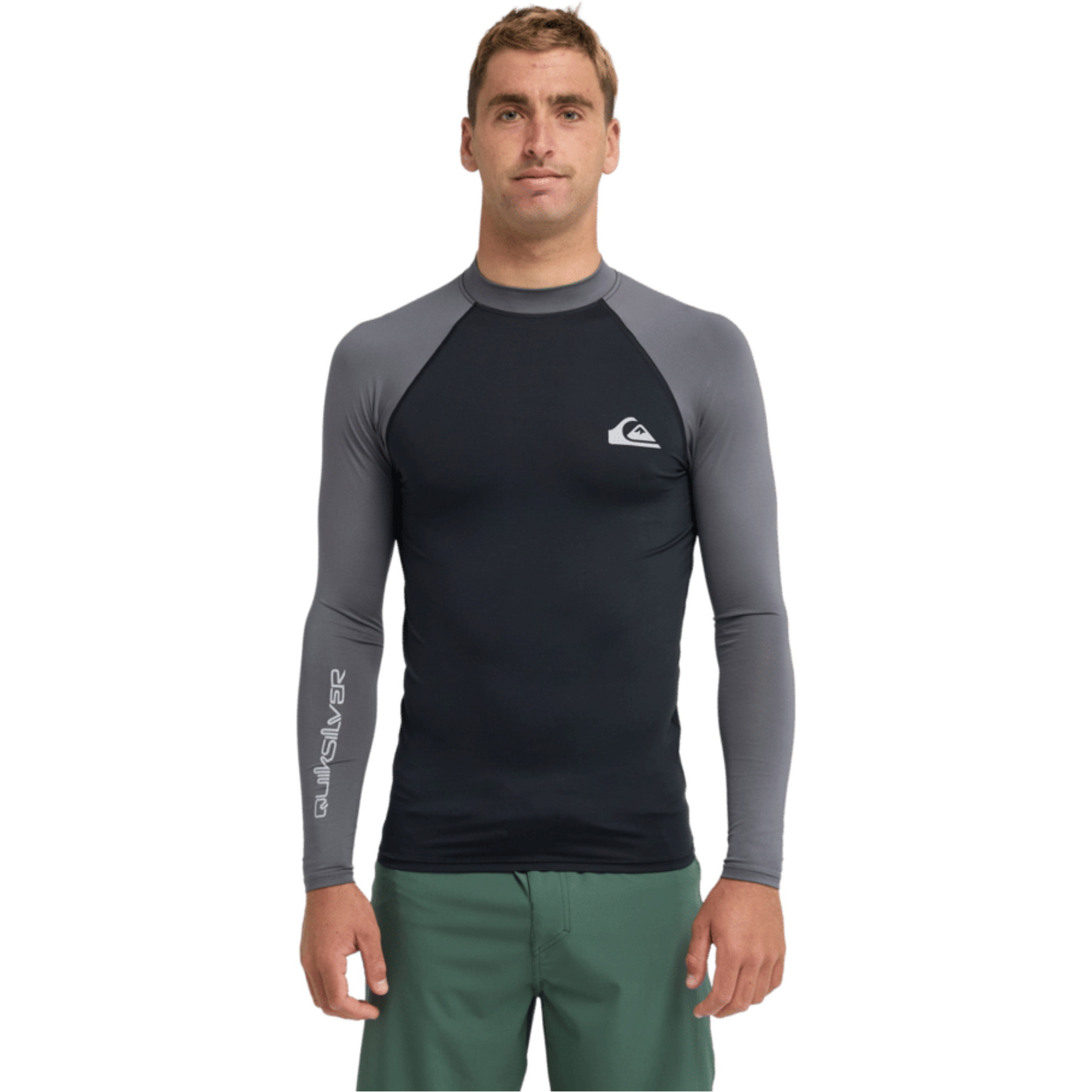 2026 Quiksilver Da Uomo Everyday Maglia A Maniche Lunghe In Lycra UPF50 AQYWR03131 - Black / Iron Gate